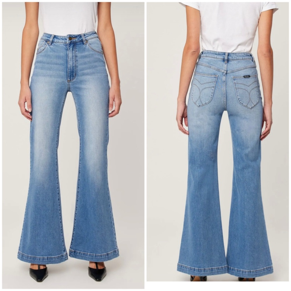 ROLLA'S Light Blue High-Rise Flare Jeans